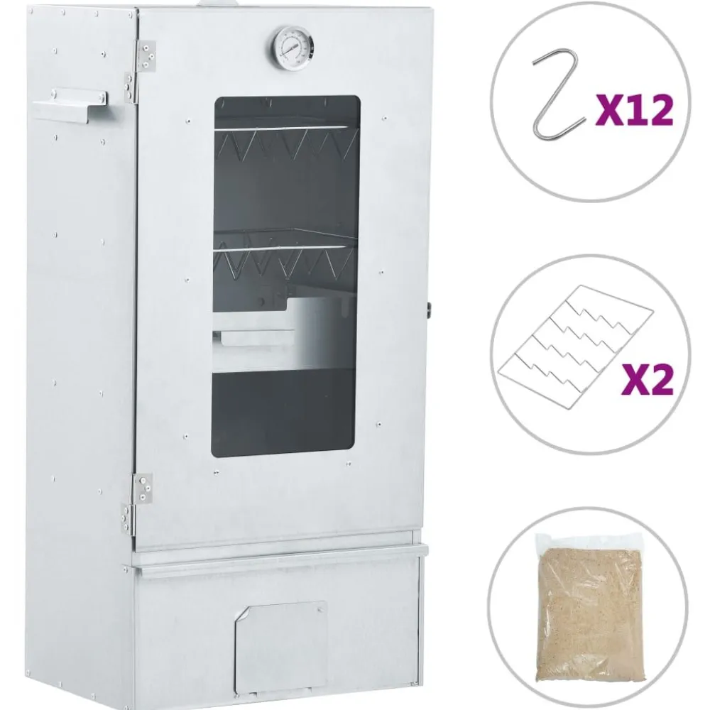 Outlet FinePRICE BBQ-uunisavustin ja 1 kg puulastuja 44,5 x 29 x 83 cm