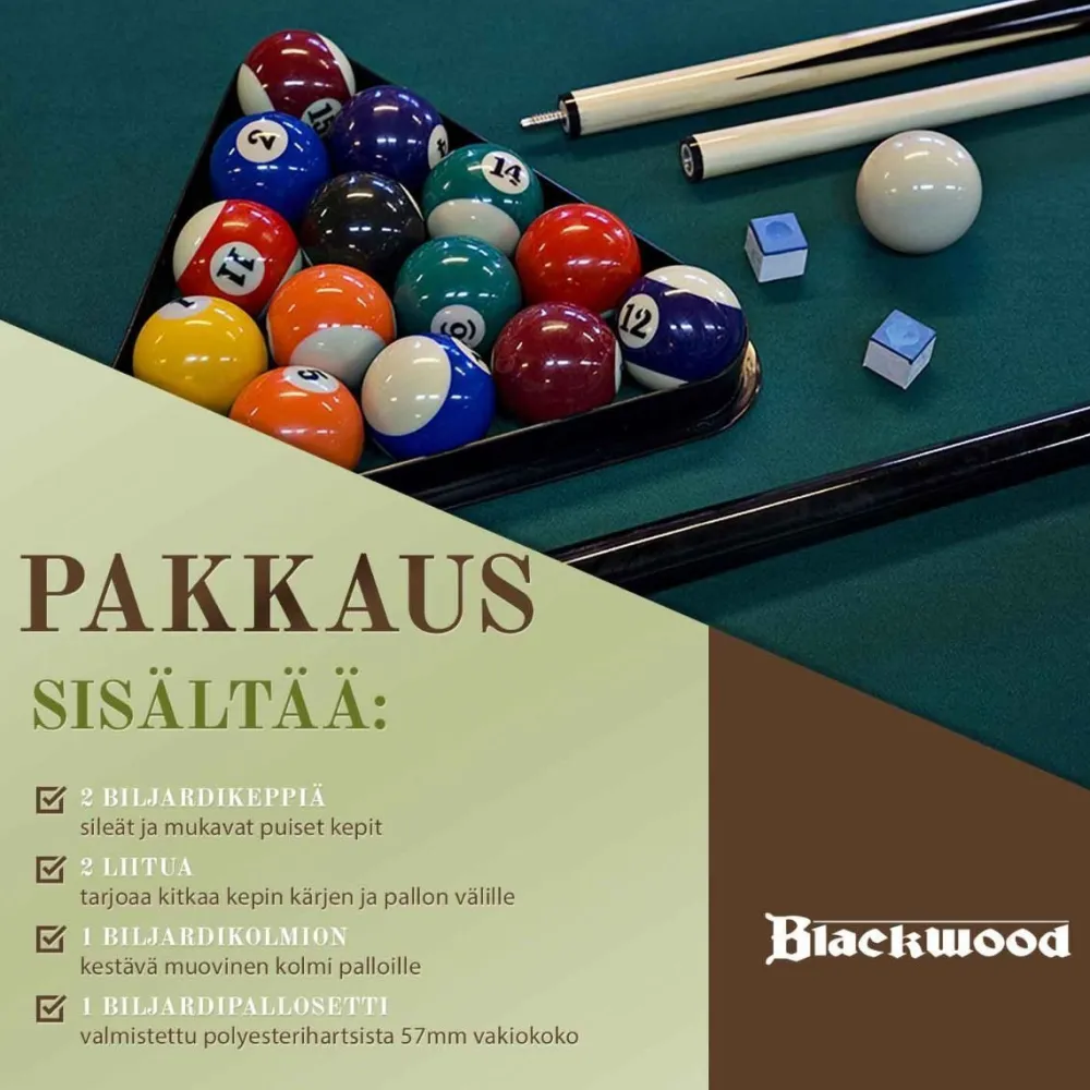 Hot Blackwood Biljardipöytä Official 8' eri värejä