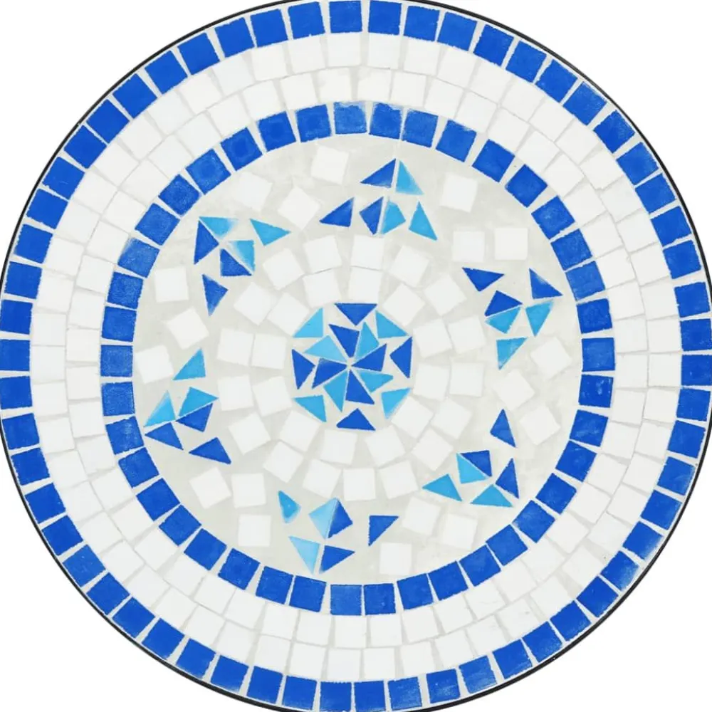 Hot FinePRICE bistropöytäsarja Mosaiikki sinivalkoinen rauta ja keramiikka (16353)