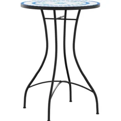 Hot FinePRICE bistropöytäsarja Mosaiikki sinivalkoinen rauta ja keramiikka (16353)