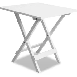 Online FinePRICE Bistropöytä valkoinen 46x46x47 cm täysi akaasiapuu