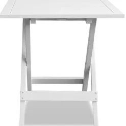 Online FinePRICE Bistropöytä valkoinen 46x46x47 cm täysi akaasiapuu
