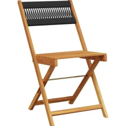 Clearance FinePRICE Bistrosarja 3-osainen musta polypropeeni ja täysi akasiapuu (81745)