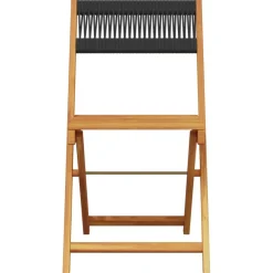 Clearance FinePRICE Bistrosarja 3-osainen musta polypropeeni ja täysi akasiapuu (81745)