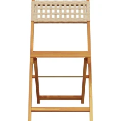 Best FinePRICE Bistrosarja 3-osainen musta polyrottinki ja täysi akasiapuu (81742)