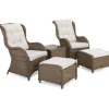 Best Comfort Garden Caféryhmä Marcus 2 nojatuolia jalkaraheilla ruskea/beige
