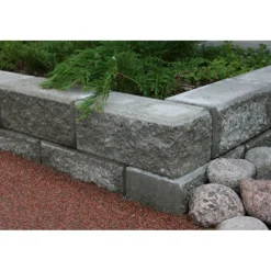 Best Lakka Rakennustuotteet Citymuurikivi Lakka lohko/sileä kulma, musta 360x180x150mm
