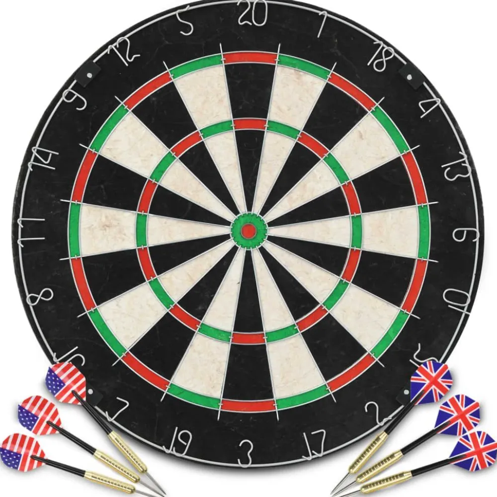 Hot FinePRICE Darts-taulu ja 6 tikkaa, sisal