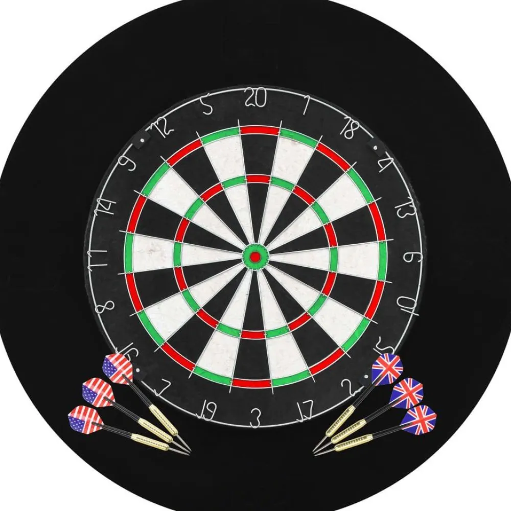 New FinePRICE Darts-taulu reunuksella ja 6 tikkaa, sisal