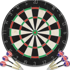 New FinePRICE Darts-taulu reunuksella ja 6 tikkaa, sisal