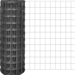 FinePRICE Euro-aita, teräs, 25x1 m, harmaa, silmäkoko 77 x 64 mm