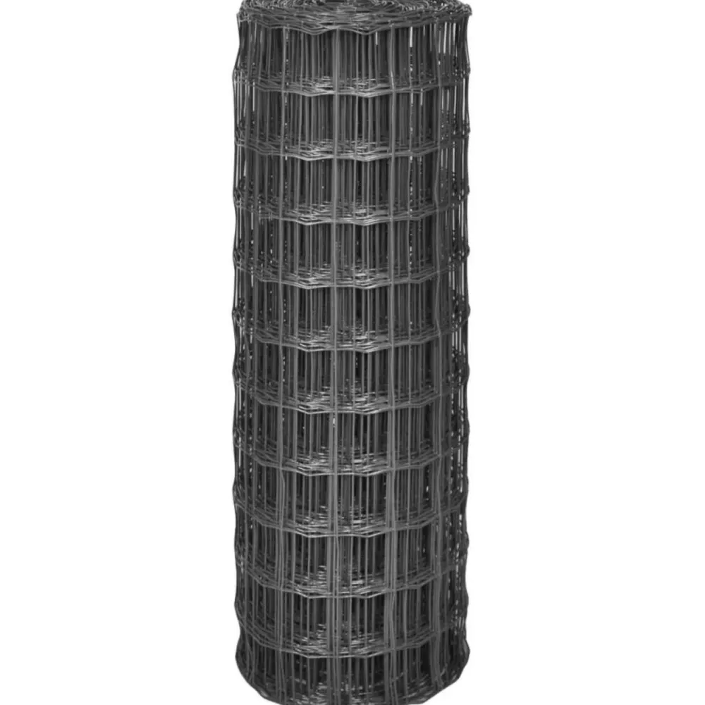 Best FinePRICE Euro-aita, teräs, 10x1,5 m, harmaa, silmäkoko 77 x 64 mm