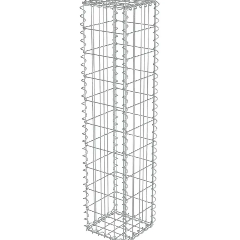 Hot FinePRICE Gabion-kivikori kansilla galvanoitu teräs 20x20x100cm
