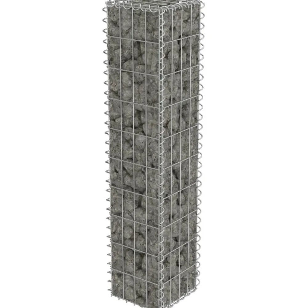 Hot FinePRICE Gabion-kivikori kansilla galvanoitu teräs 20x20x100cm