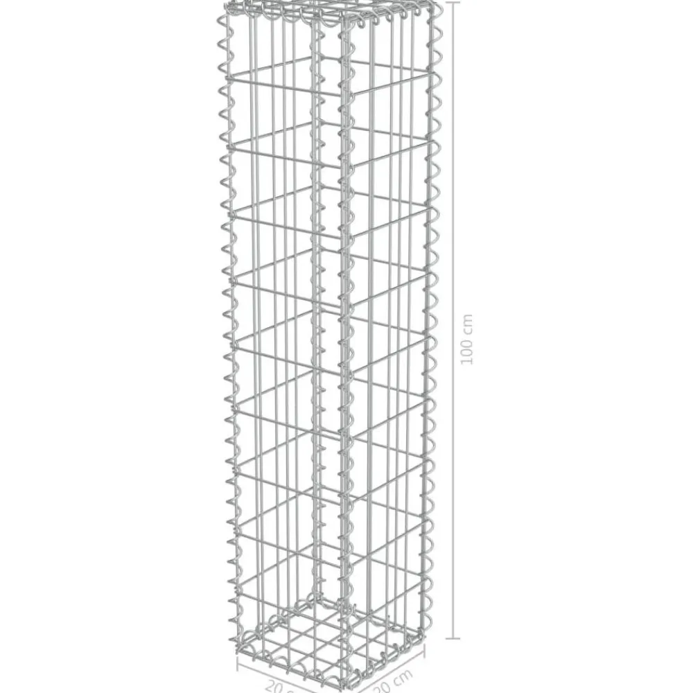 Hot FinePRICE Gabion-kivikori kansilla galvanoitu teräs 20x20x100cm