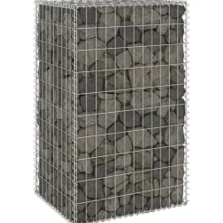 FinePRICE Gabion-kivikori kansilla galvanoitu teräs 60x50x100 cm