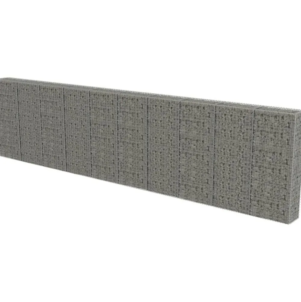 Outlet FinePRICE Gabion-kivikori kansilla galvanoitu teräs 600x30x150cm