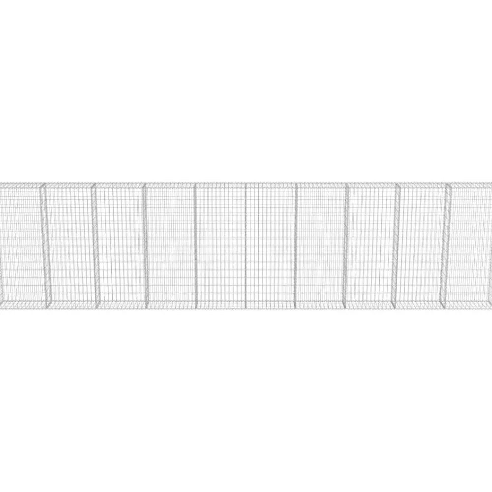 Outlet FinePRICE Gabion-kivikori kansilla galvanoitu teräs 600x30x150cm