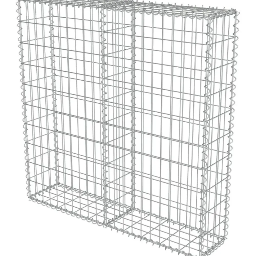 Outlet FinePRICE Gabion-kivikori kansilla galvanoitu teräs 100x20x100cm