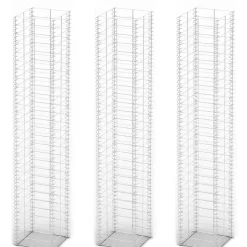 FinePRICE Gabion-/kivikorisarja 3kpl galvanoitu vaijeri 25x25x150cm