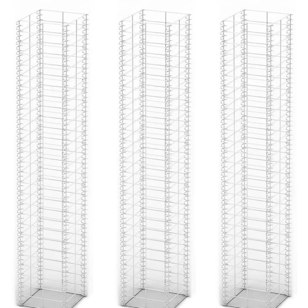 FinePRICE Gabion-/kivikorisarja 3kpl galvanoitu vaijeri 25x25x150cm