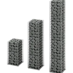 Outlet FinePRICE Gabion-/kivikorisarja 3kpl galvanoitu vaijeri eri kokoja