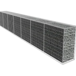 Best FinePRICE Gabionseinä kannella galvanoitu teräs 600x50x100cm