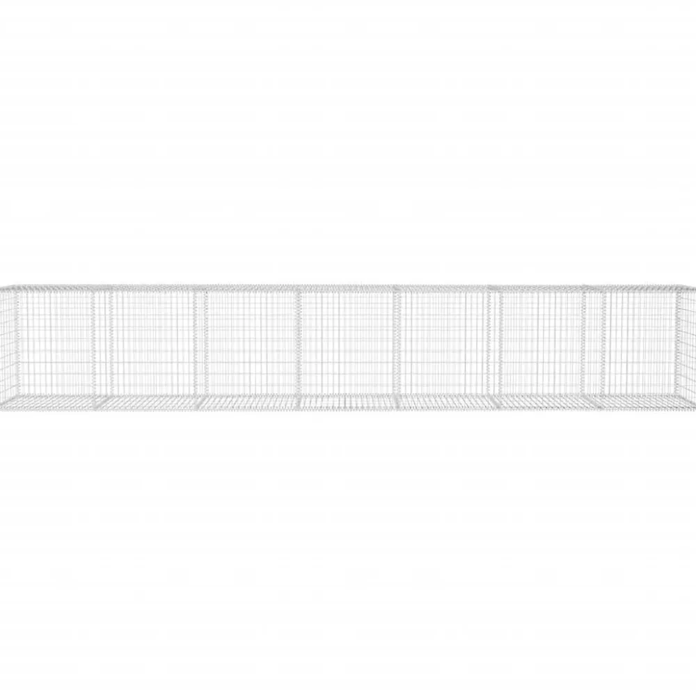 Best FinePRICE Gabionseinä kannella galvanoitu teräs 600x50x100cm