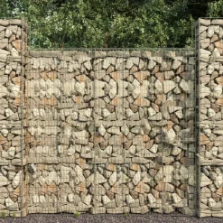 Hot FinePRICE Gabionseinä kannella galvanoitu teräs 600x50x200cm