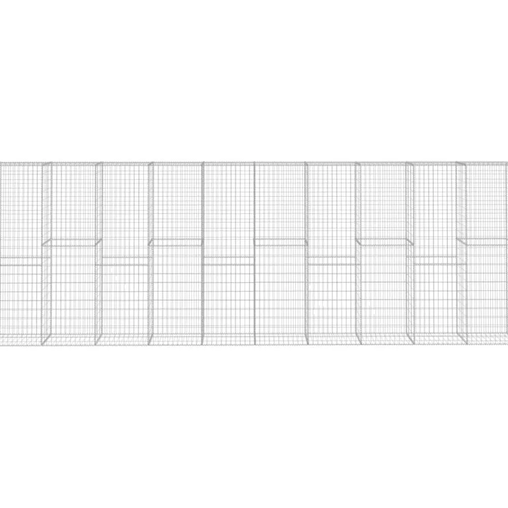 Hot FinePRICE Gabionseinä kannella galvanoitu teräs 600x50x200cm