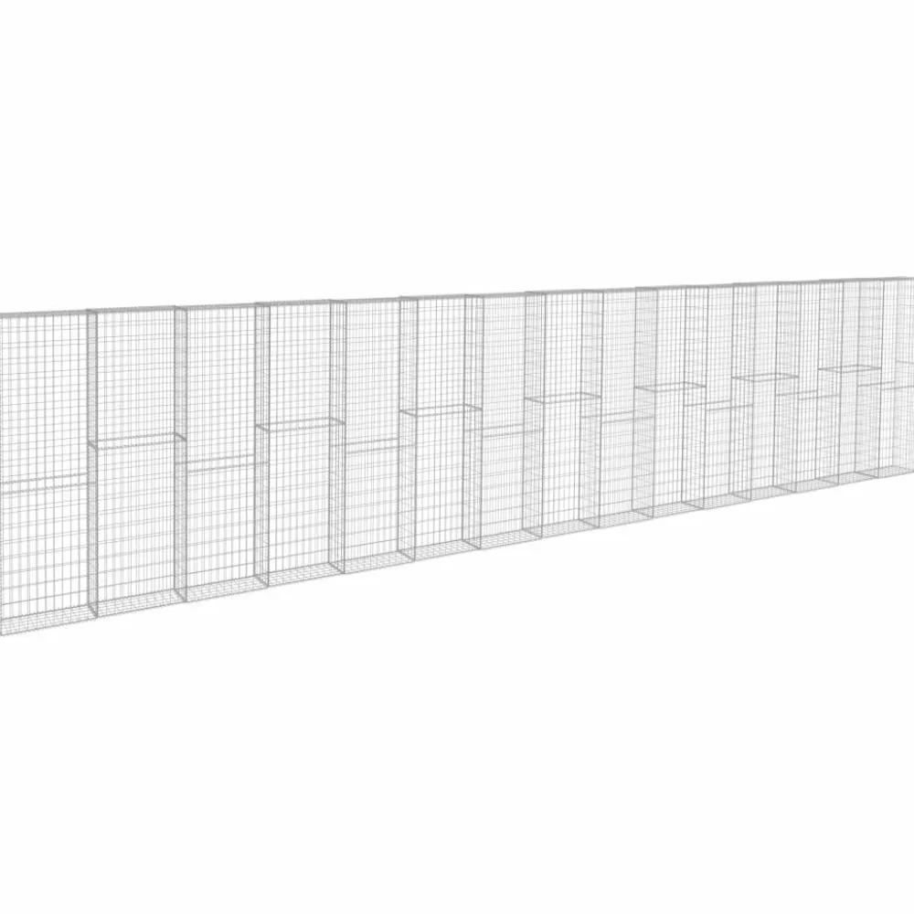 New FinePRICE Gabionseinä kansilla galvanoitu teräs 900x50x200cm