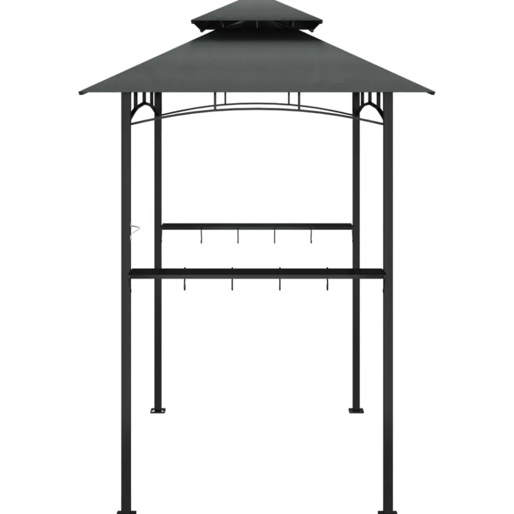 Clearance FinePRICE Grillikatos sivuhyllyillä 240x150x243 cm teräs antrasiitti