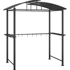 Clearance FinePRICE Grillikatos sivuhyllyillä 210x114x230 cm teräs antrasiitti