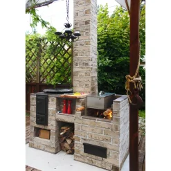 Clearance Tiileri Grilli-kesäkeittiö Teppo 1375x580x780 mm tiili