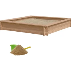 Sale Nordic Play Hiekkalaatikko 150x150cm lehtikuusi sis, 240kg hiekkaa