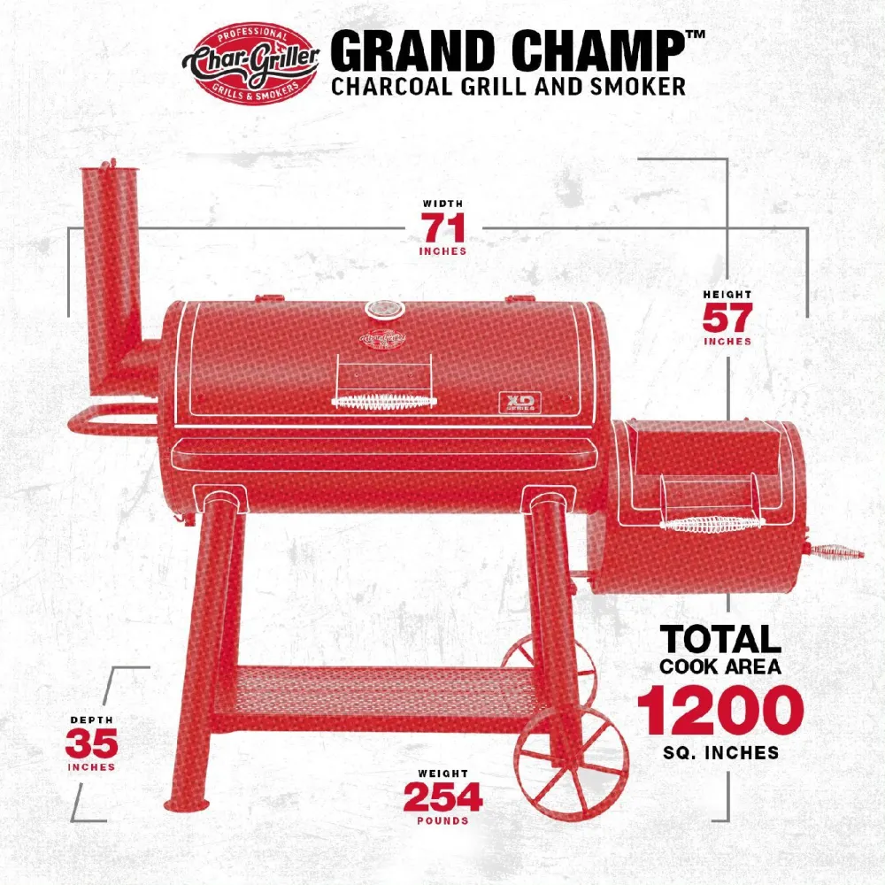 Chargriller Hiiligrilli/savustingrilli Char-Griller Grand Champ Offset Smoker