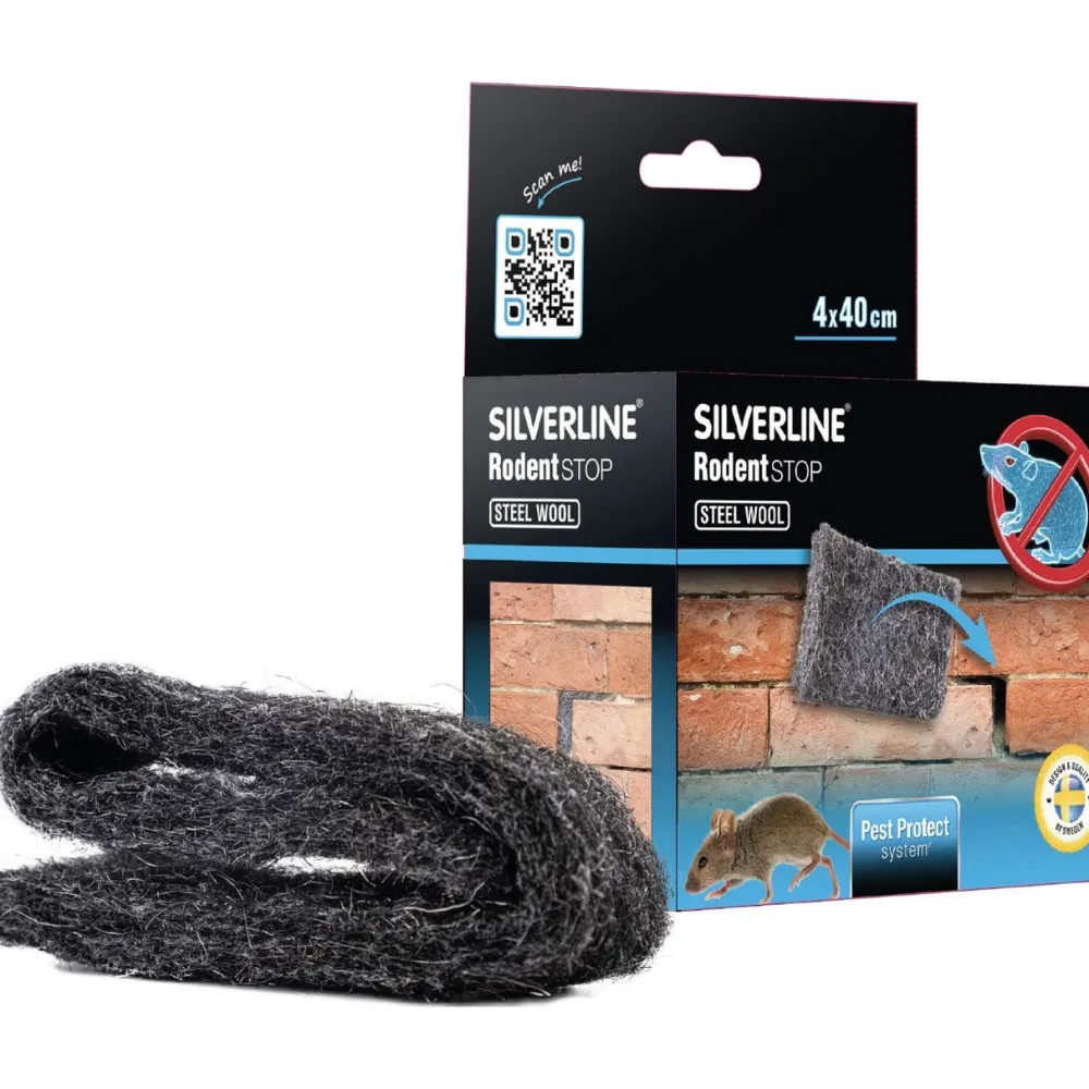 Silverline Ropo Garden Hiiri ja rotta teräsvilla Silverline 40 mm x 400 mm