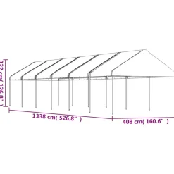 Discount FinePRICE Huvimaja katolla valkoinen 13,38x4,08x3,22 m polyeteeni