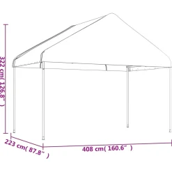 Discount FinePRICE Huvimaja katolla valkoinen 13,38x4,08x3,22 m polyeteeni