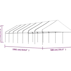 Hot FinePRICE Huvimaja katolla valkoinen 15,61x5,88x3,75 m polyeteeni