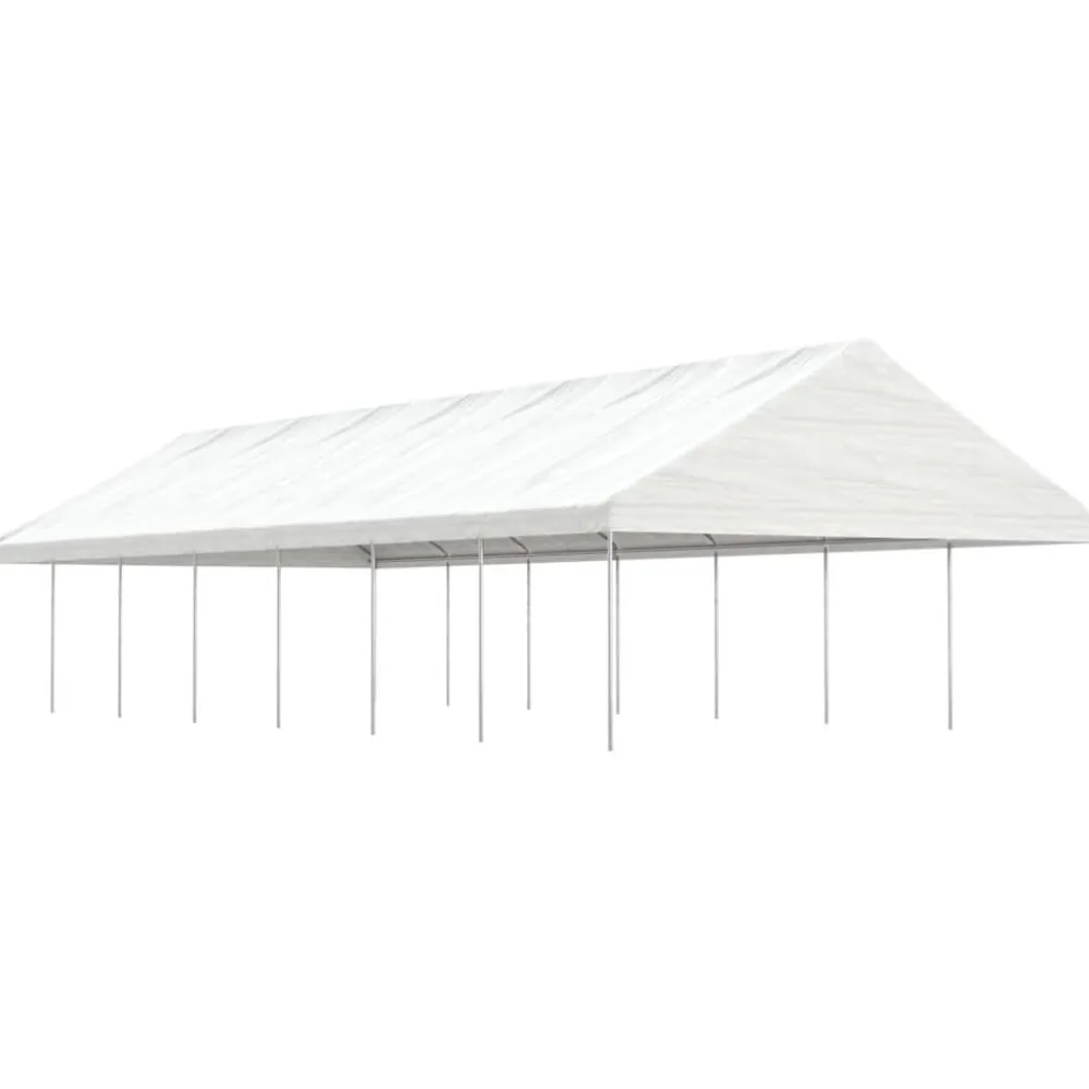 Hot FinePRICE Huvimaja katolla valkoinen 15,61x5,88x3,75 m polyeteeni