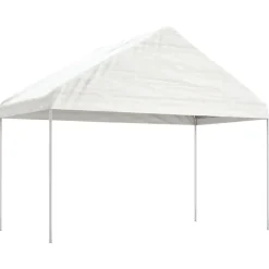 Best FinePRICE Huvimaja katolla valkoinen 4,08x2,23x3,22 m polyeteeni