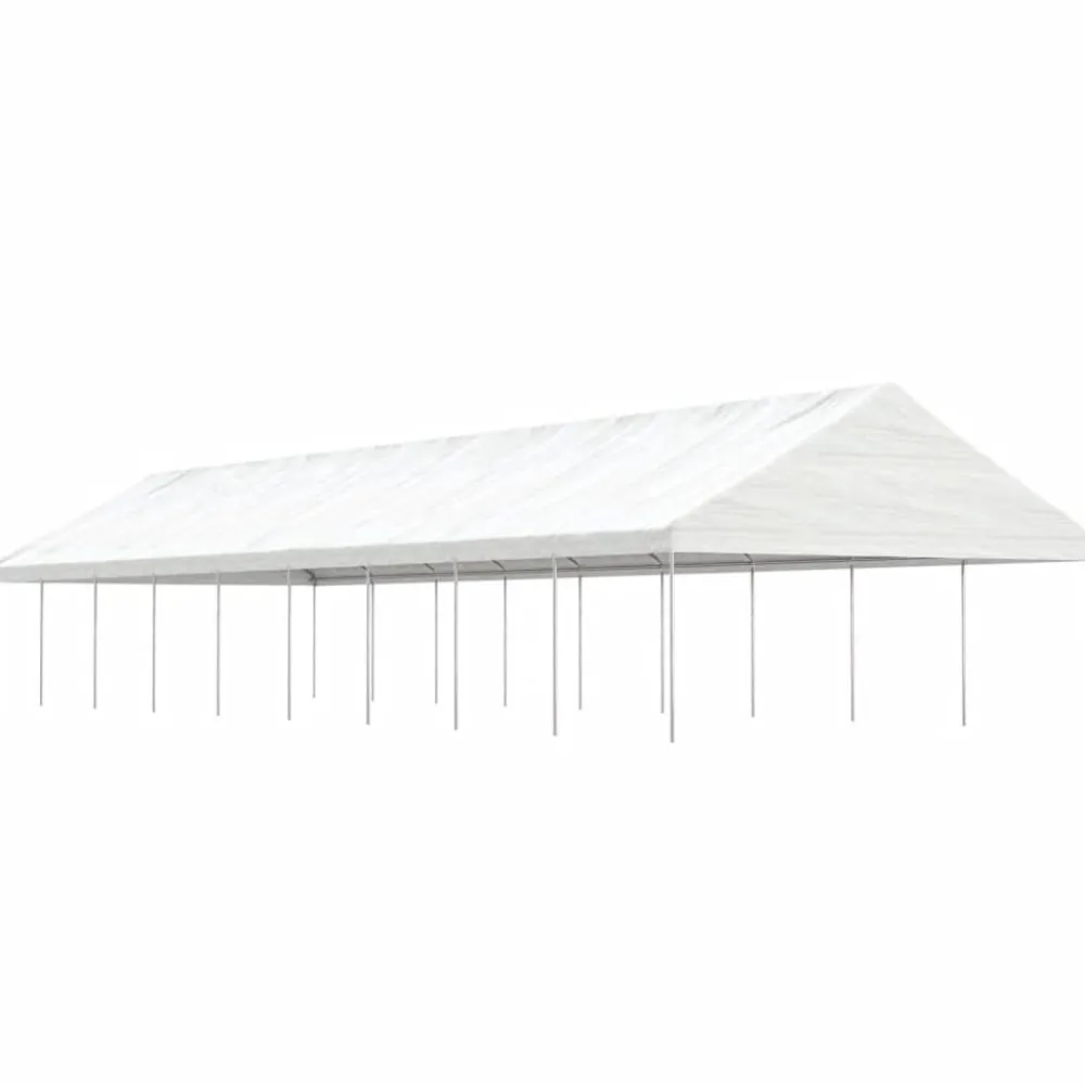 Best FinePRICE Huvimaja katolla valkoinen 20,07x5,88x3,75 m polyeteeni
