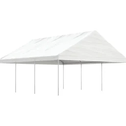Clearance FinePRICE Huvimaja katolla valkoinen 6,69x5,88x3,75 m polyeteeni