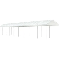 Clearance FinePRICE Huvimaja katolla valkoinen 20,07x2,28x2,69 m polyeteeni