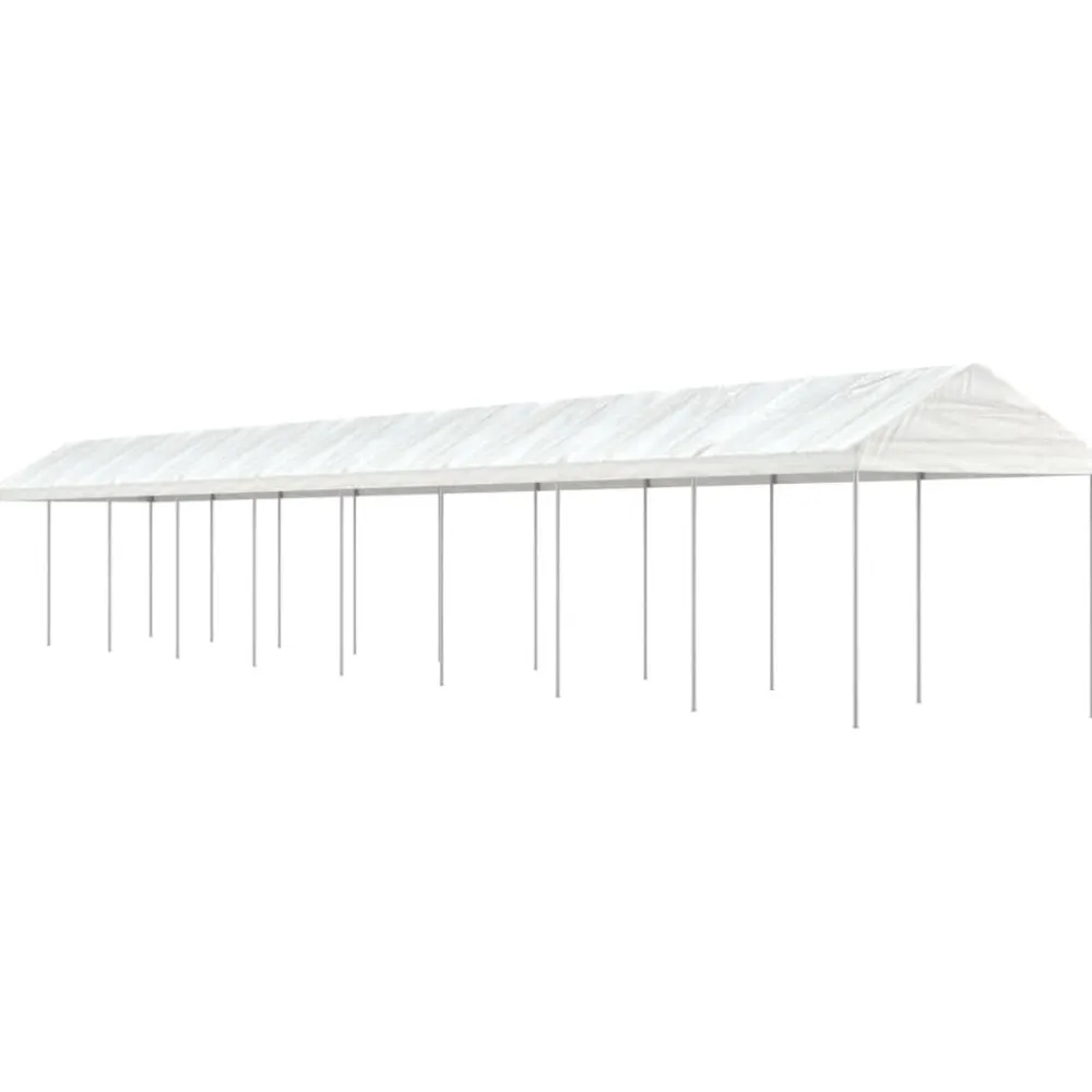Clearance FinePRICE Huvimaja katolla valkoinen 20,07x2,28x2,69 m polyeteeni