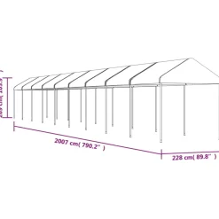 Clearance FinePRICE Huvimaja katolla valkoinen 20,07x2,28x2,69 m polyeteeni