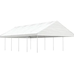 Hot FinePRICE Huvimaja katolla valkoinen 11,15x5,88x3,75 m polyeteeni