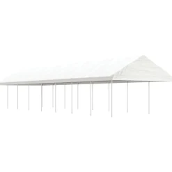 Best FinePRICE Huvimaja katolla valkoinen 17,84x4,08x3,22 m polyeteeni