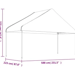 Sale FinePRICE Huvimaja katolla valkoinen 8,92x5,88x3,75 m polyeteeni